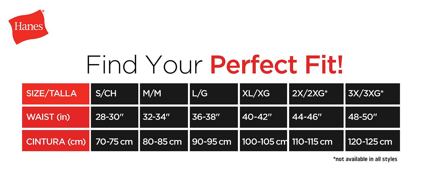 MUW Size Chart
